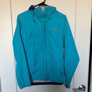 The North Face Teal Hooded Rain Jacket